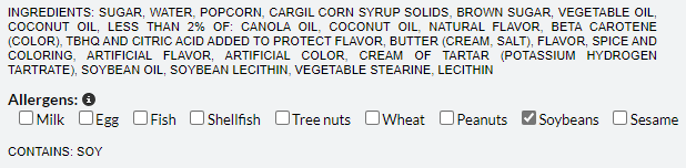 Get dietary information in product description