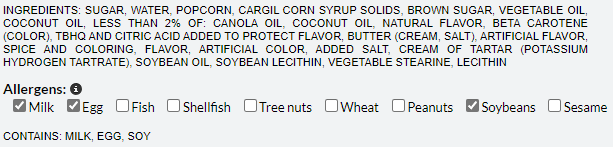 Get dietary information in product description