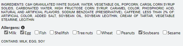 Get dietary information in product description