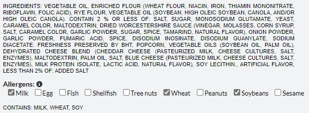 Get dietary information in product description