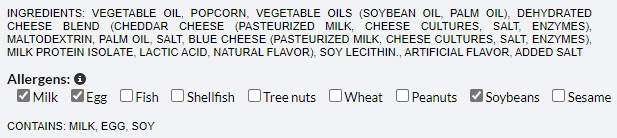 Get dietary information in product description