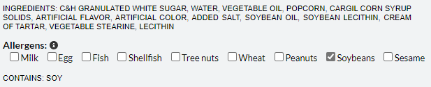 Get dietary information in product description