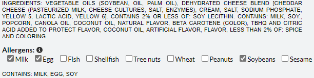 Get dietary information in product description