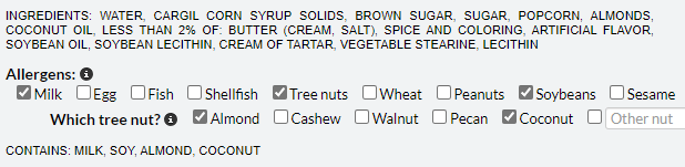 Get dietary information in product description