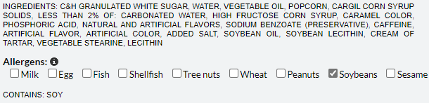 Get dietary information in product description