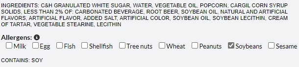 Get dietary information in product description