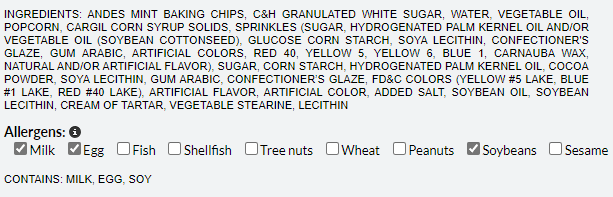 Get dietary information in product description