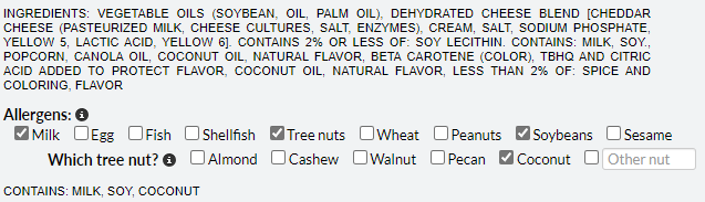 Get dietary information in product description