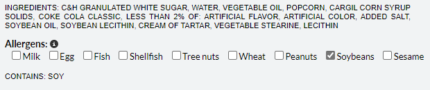 Get dietary information in product description