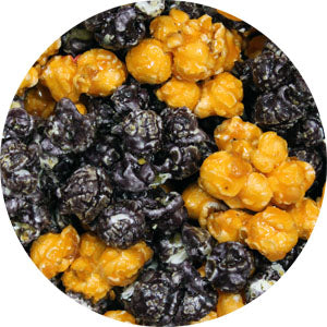 black and orange popcorn