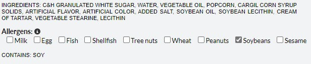 Get dietary information in product description