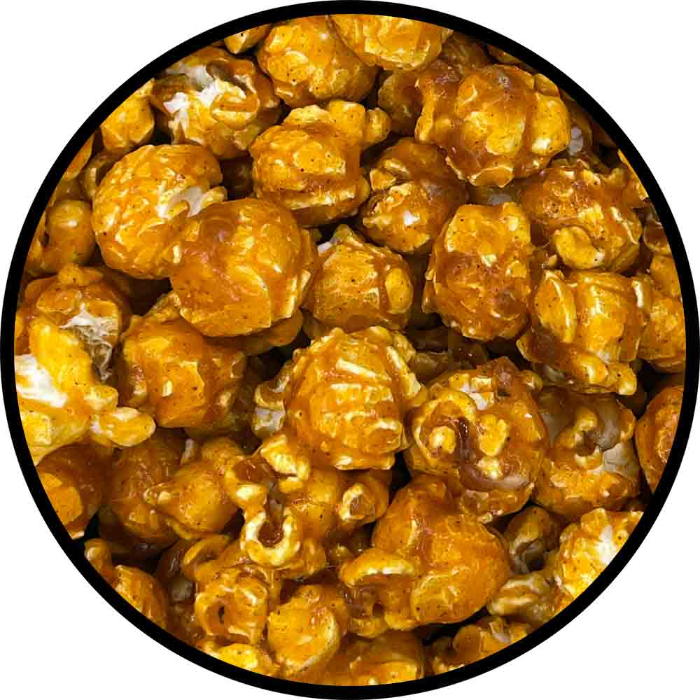 bright yellow popcorn with a deep red swirl