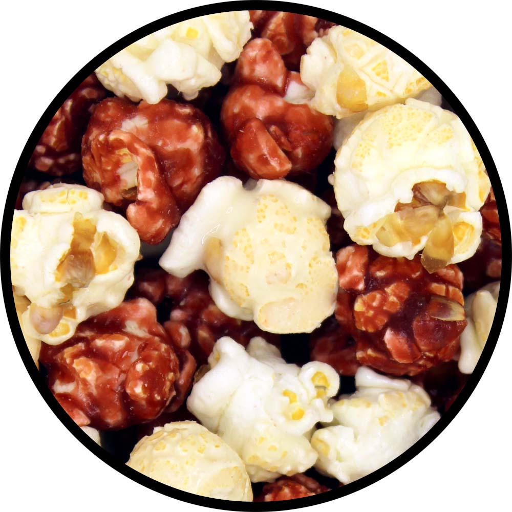 blend of brown and white popcorn