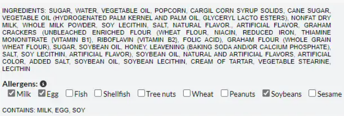 Get dietary information in product description