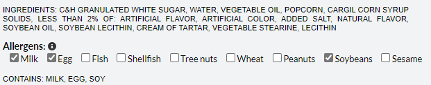 Get dietary information in product description